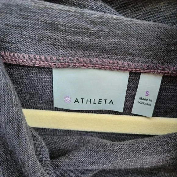 Athleta Pullover Hoodie Sweatshirt Women's Size Small Grey Cinch Waist - Picture 2 of 6